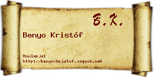 Benyo Kristóf névjegykártya