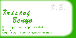 kristof benyo business card